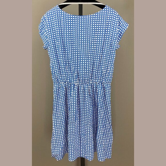 NEW Gap Dress Womens Small blue geometric blouson colorful preppy - Picture 10 of 12